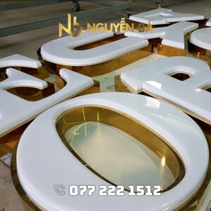 Gia công chữ inox mặt mica hút nổi đẹp