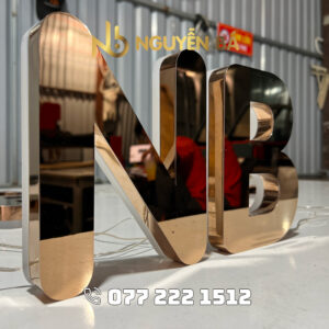 Gia công chữ inox hồng bền đẹp giá rẻ