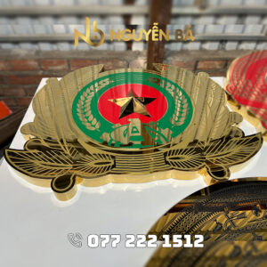 Gia công logo công an inox ăn mòn ngôi sao nổi