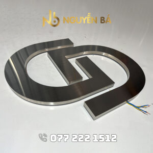 Gia công logo inox uốn nổi 3D